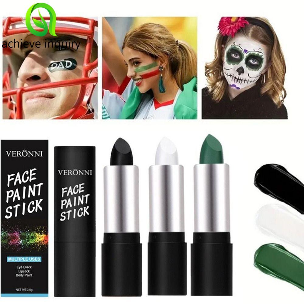 ACHIEVE INQUIRY Body Art Paint Stick, Trang điểm thể thao khô nhanh Halloween Face Painting Stick, F