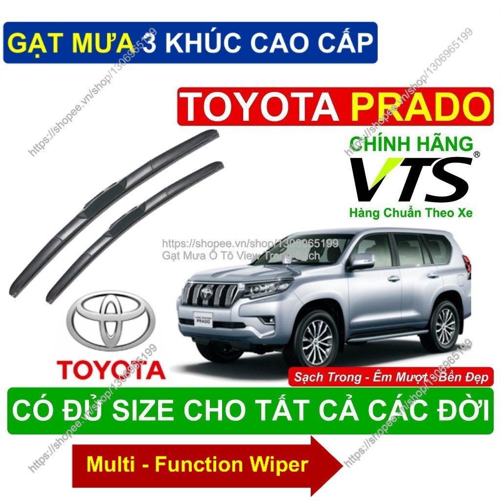 Gạt Mưa 3 Khúc Cao Cấp; Gạt Mưa Kính Lái Toyota Prado; Cặp Gạt Mưa Kính Lái Toyota Prado;  Toyota Pr