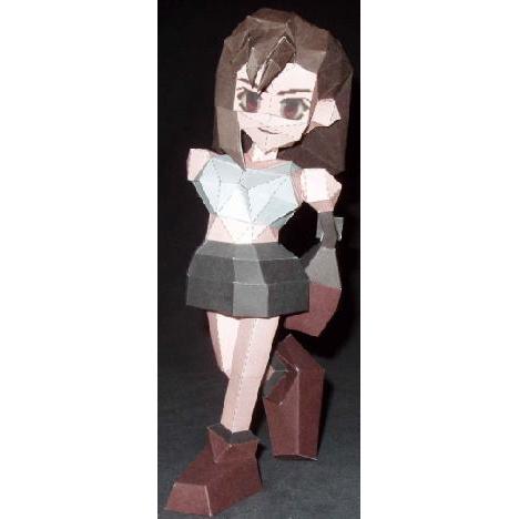 [Gấu] Mẫu giấy Tifa Final Fantasy 7 / VII / FF7-Tifa / Búp bê giấy
