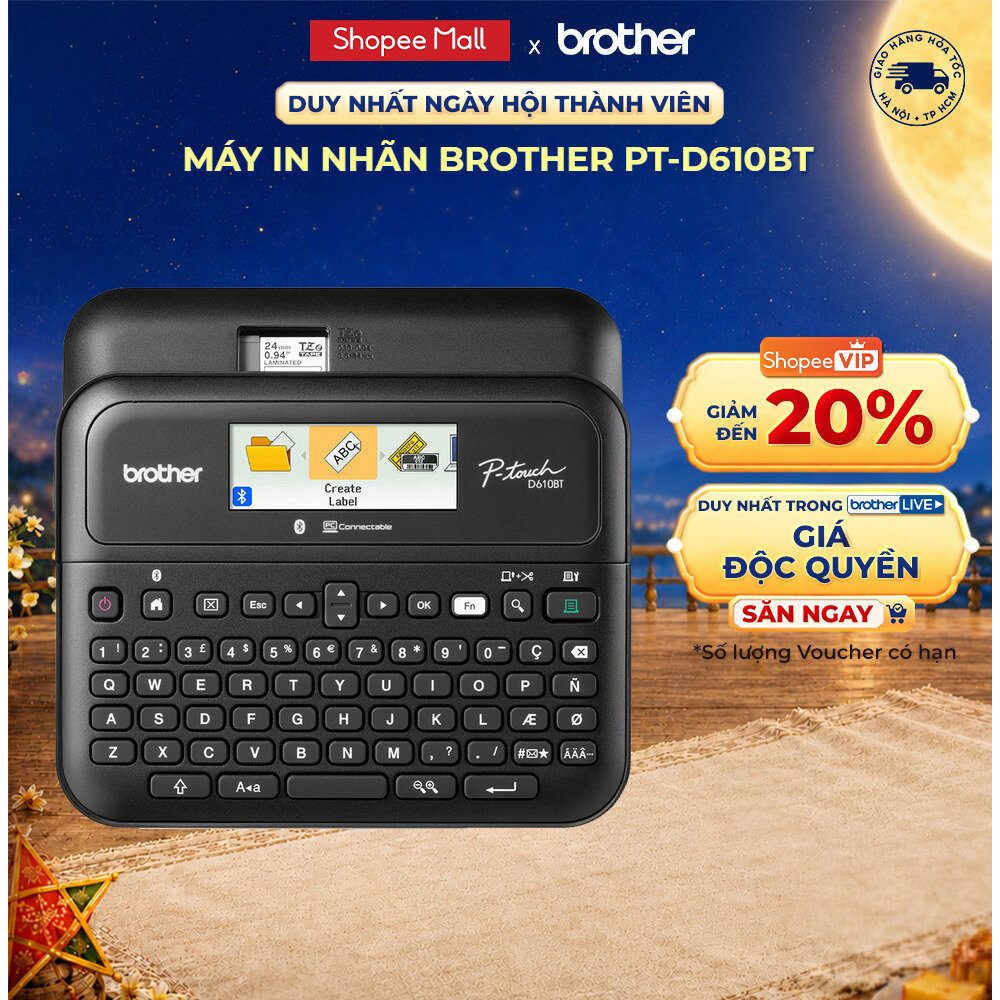 Máy in nhãn Brother PT-D610BT