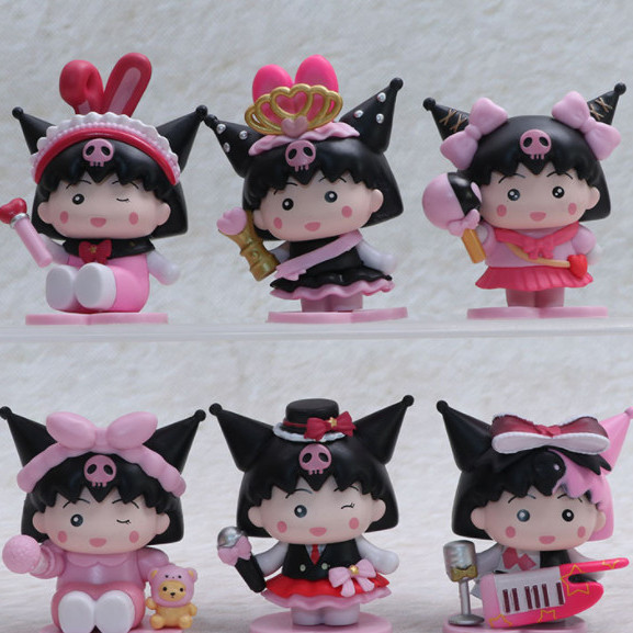 2026 Phong Cách Mới (Trọn Bộ) 6 Kiểu Anh Đào Maruko COS Kuromi Sân Khấu Đảng Đồ Chơi Búp Bê Xoắn Hìn