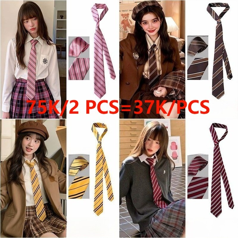 Cà vạt nữ phong cách Hàn Quốc sọc, phù hợp làm đồng phục và thắt nơ