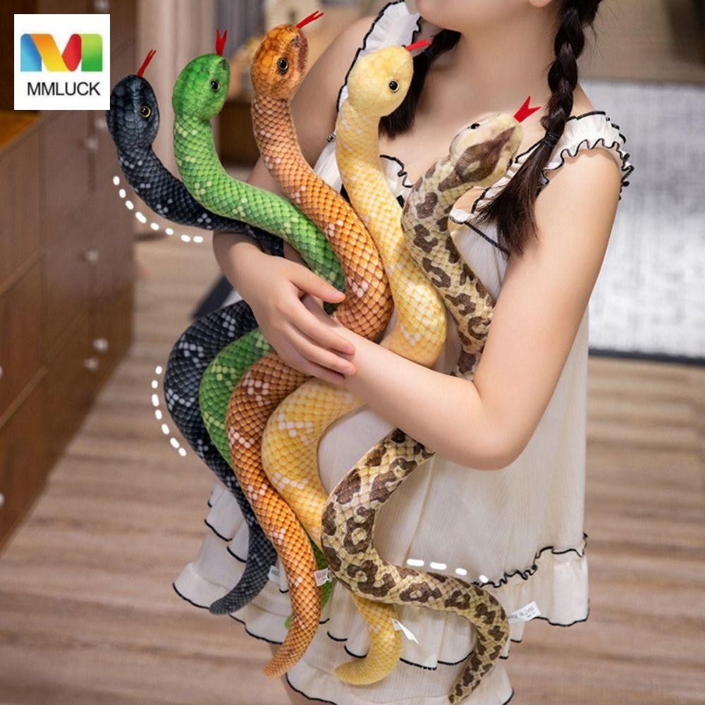 MMLUCK Đồ chơi nhồi bông rắn Anaconda nhân tạo, búp bê sang trọng mô phỏng, đi cùng trẻ em