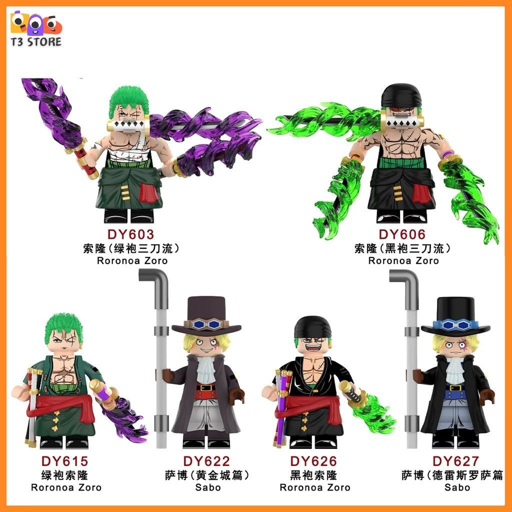 Minifigures One Piece Đồ Chơi Lắp Ráp Các Nhân Vật Truyện Tranh One Piece ,Zoro Sabo