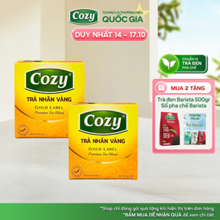 COMBO 2 Trà Đen Nhãn Vàng Cozy Túi Lọc Rời (2 hộp x 100 túi) Hỗ Trợ Giải Nhiệt, Sảng Khoái Tinh Thần