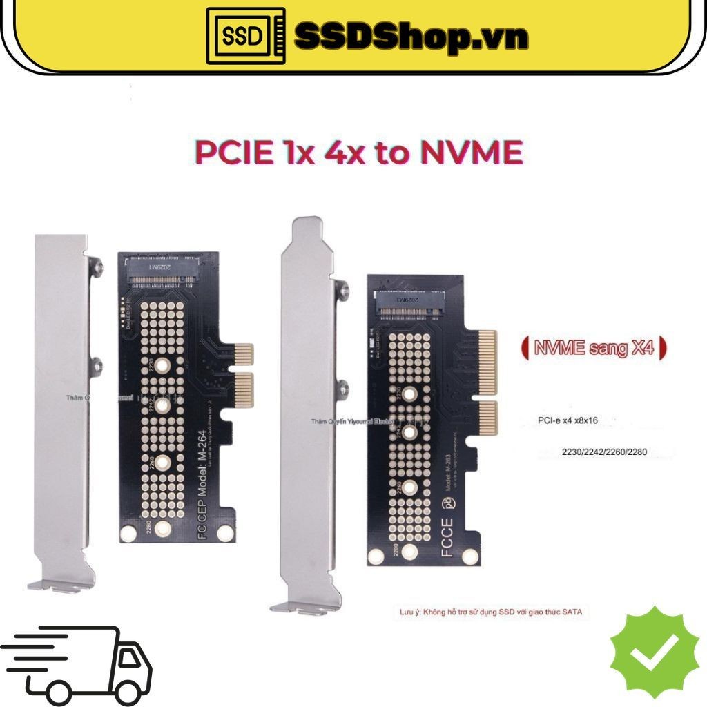 Card chuyển SSD M2 NVMe sang PCIe 4.0 X1 X4 X16 | Adapter M.2 to PCI-express