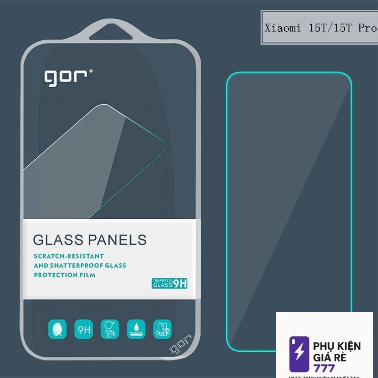 Bộ 2 kính cường lực GOR Xiaomi 15T, 15T Pro trong suốt, siêu mượt