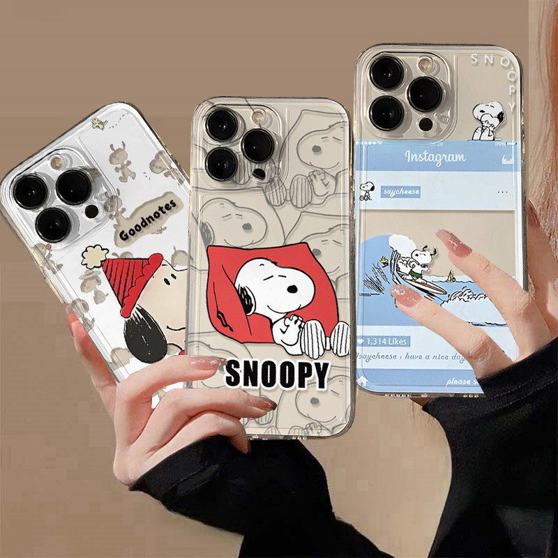 Ốp điện thoại hoạt hình INS Hàn Quốc Snoopy cho OPPO A6 A5 A3 Pro 5G A3X A5X A57 A77 A77S A53 A36 A7