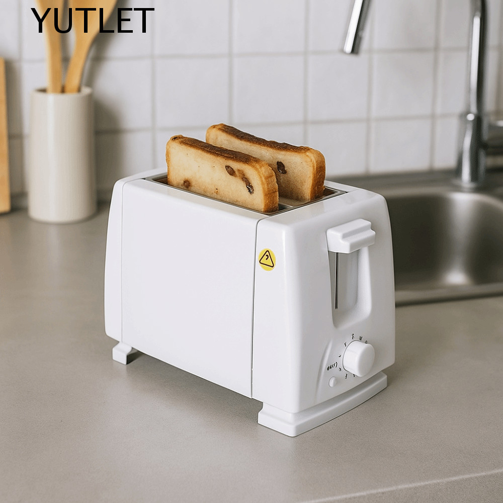 Máy nướng bánh mì YUTLET 2 lát, Máy nướng bánh mì điện có khe mở rộng tự động, Thép không gỉ Mini 6 