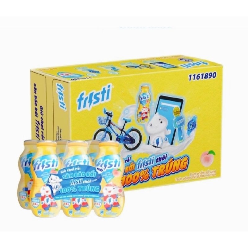 🥤Thùng Sữa Đào Tiên Fristi 48 Chai x 80ml, Chai Sữa Chua Uống Đào Vàng Thơm Ngon Trẻ Em🥤
