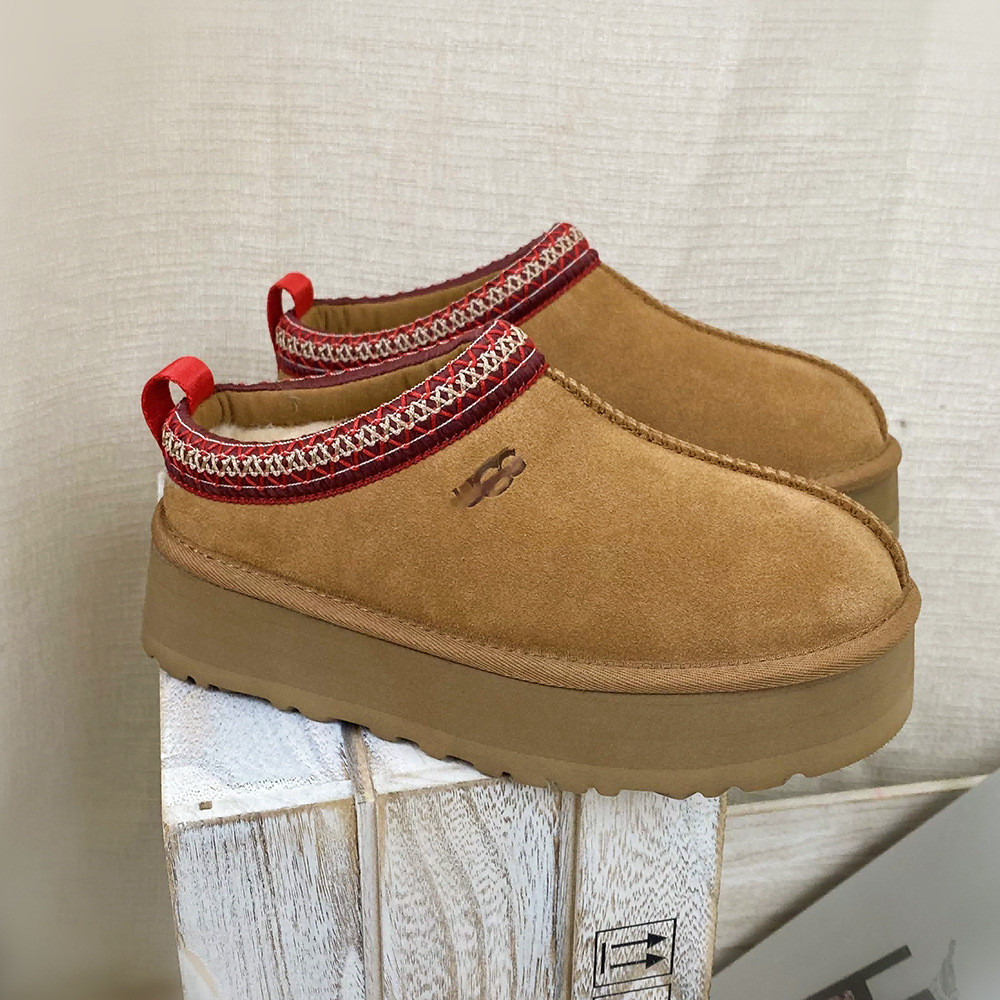 Giày Bốt Tuyết UGG Nữ - Dép Da Cừu Dày Phong Cách Dân Tộc