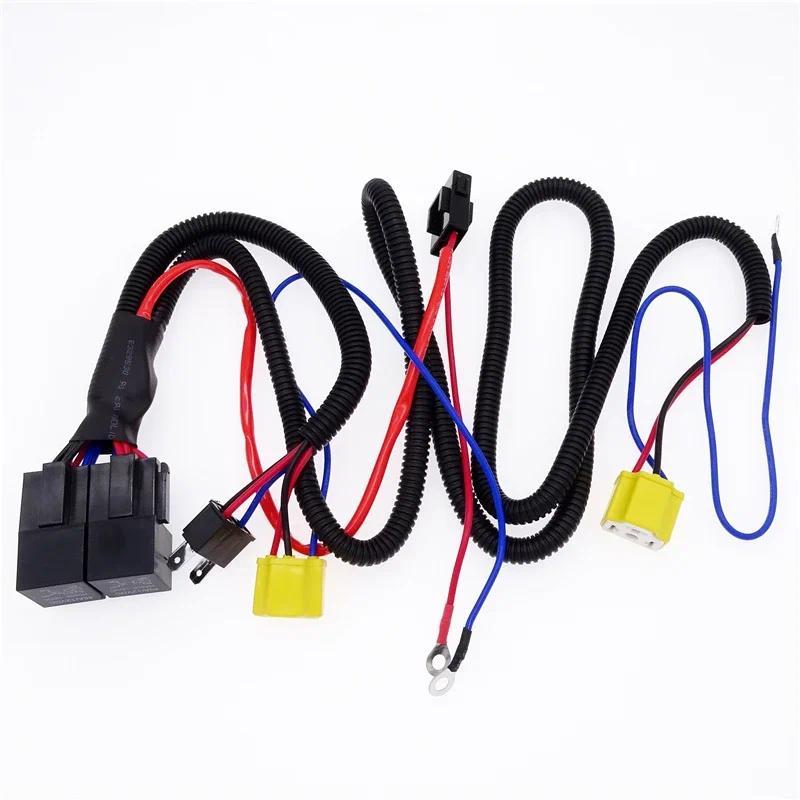 H4 9003 Công Tắc Âm Đèn Pha Chuyển Đổi Dây 12V 200W Cáp Đồng Có Rơ Le 30A Cầu Chì Cho VW Mk1 Mk2 Mk3