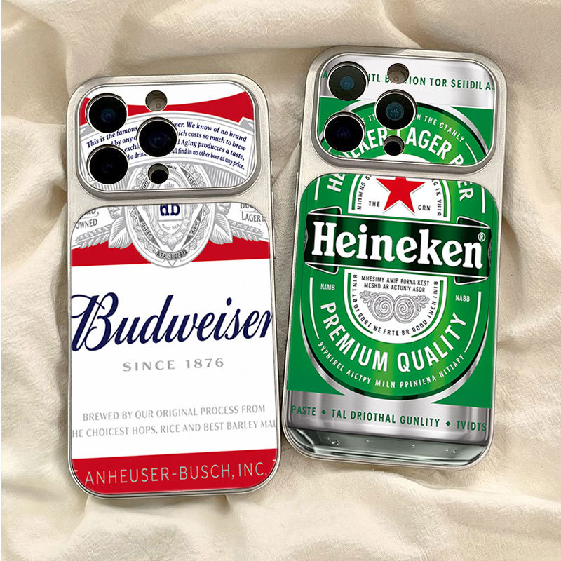 ỐpLưng Budweiser Heineken Beer Mô Hình Màu Bão Hòa Thấp Biến Thành IPhone 17 16 15 14 13 12 11 Pro M