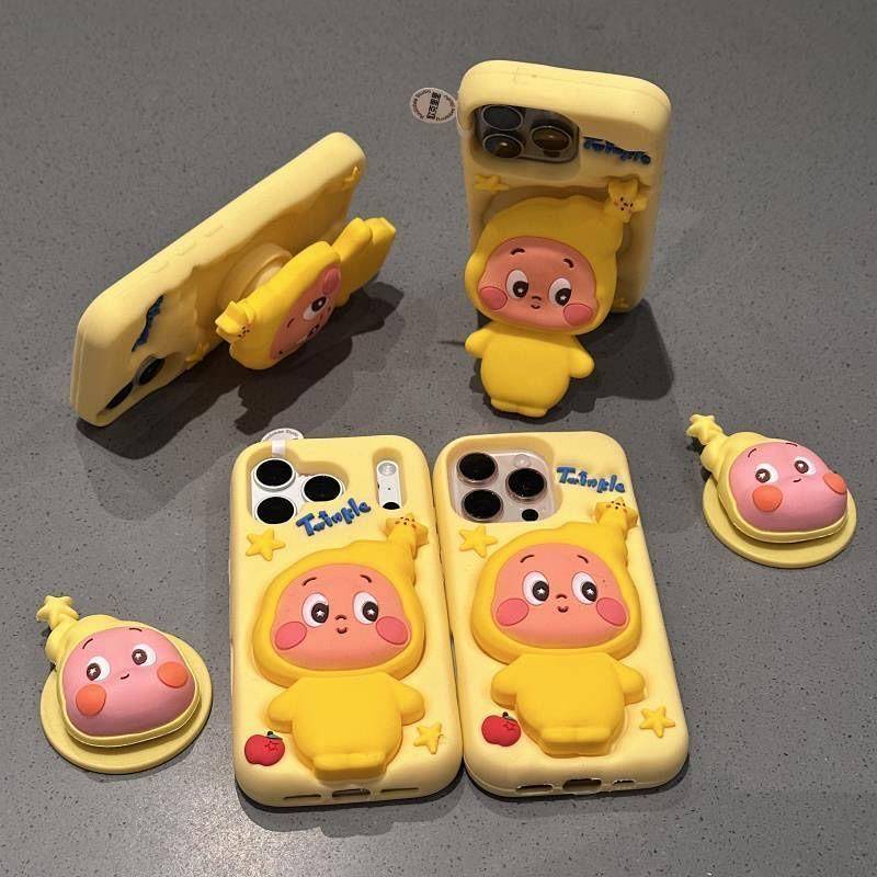 Three-Dimensional XINGX-Person Bracket Iphone17promax Phone Case 16 Silicone New tsDR