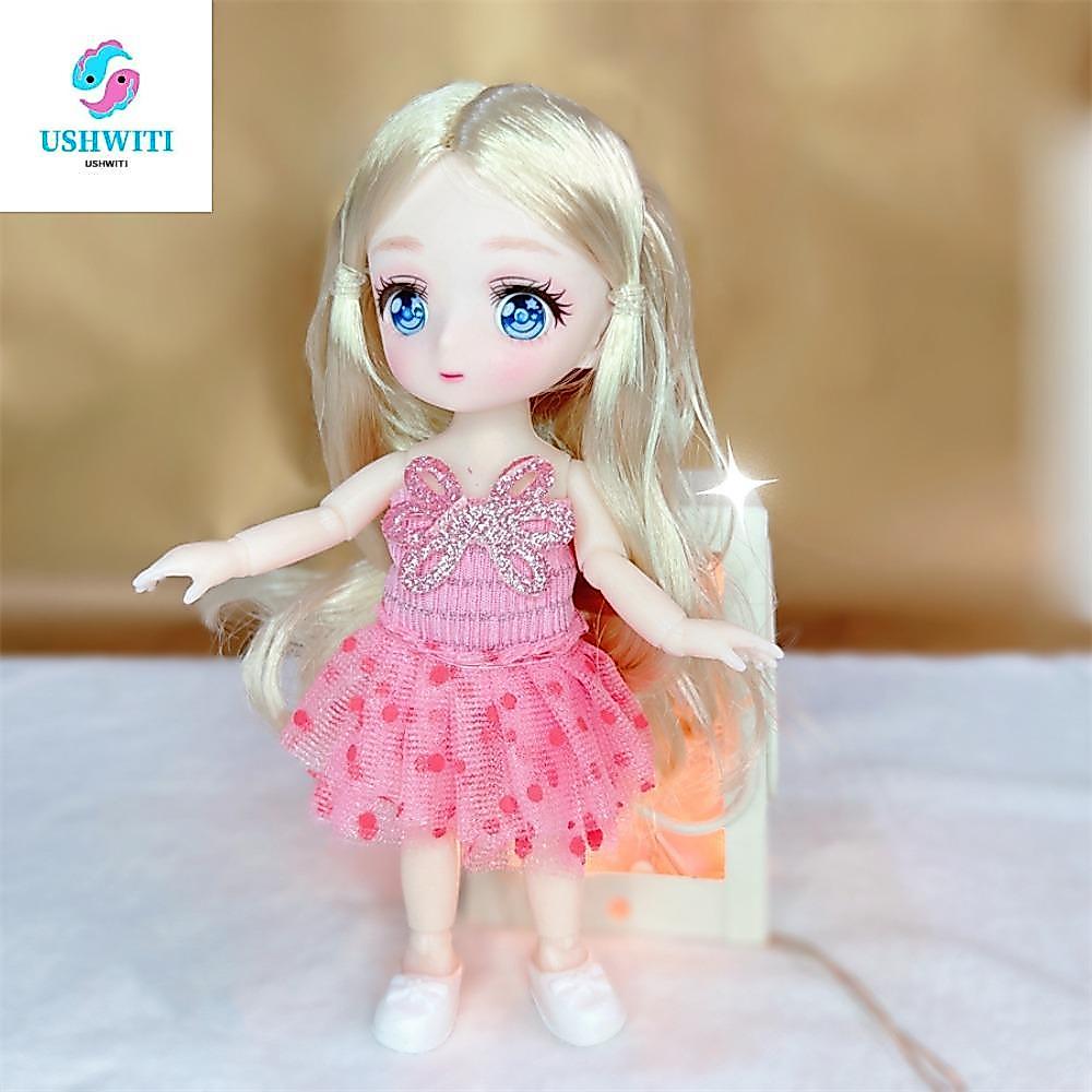 MLINX 16cm Anime Mắt Đồ Chơi Búp Bê, Di Chuyển Được Khớp Bóng Cơ Thể Kawaii Bjd Doll, Dress Up Doll 
