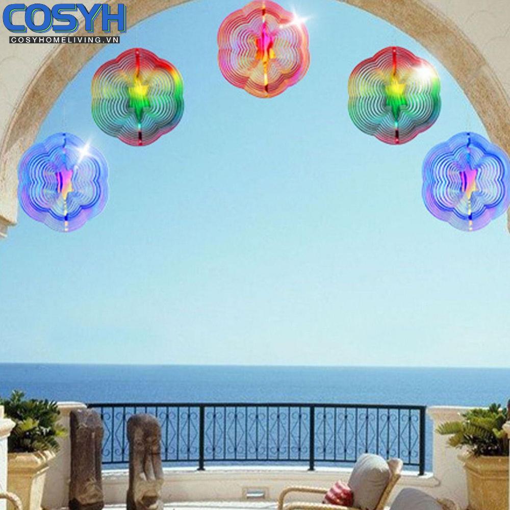 <cosyh>3D Rotating Wind Spinner Hexagonal Shape For Garden Decor ABS Lightweight 7.91in
