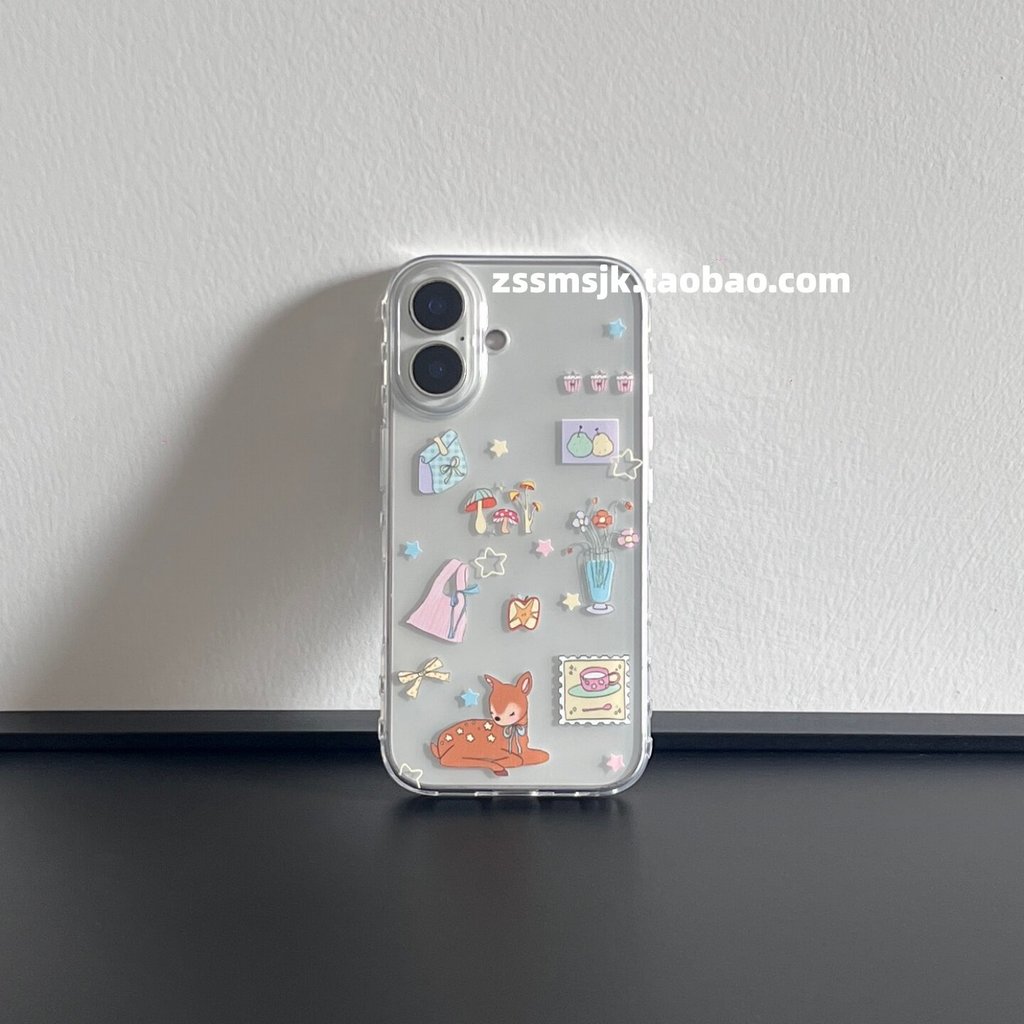 Ốp điện thoại này là gì?Girl Niche Deer Star iPhone17 Ốp Lưng Điện Thoại Nút Camera 16pro Thích Hợp 