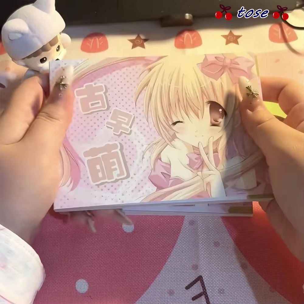 TOSE Sticker Book, Booklet Format Anime Girl Art Decorative Sticker, Kawaii Cut Film Sheets Collage 