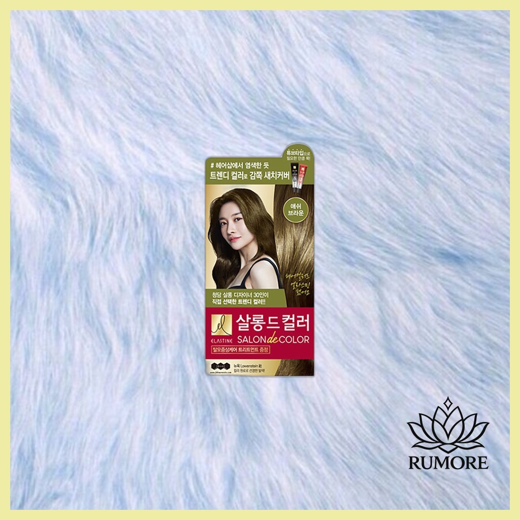 [daiso] Thuốc nhuộm tóc Elastine Salon de Color (Ash Brown), 1 bộ, 1 cái / Thuốc nhuộm tóc Hàn Quốc 