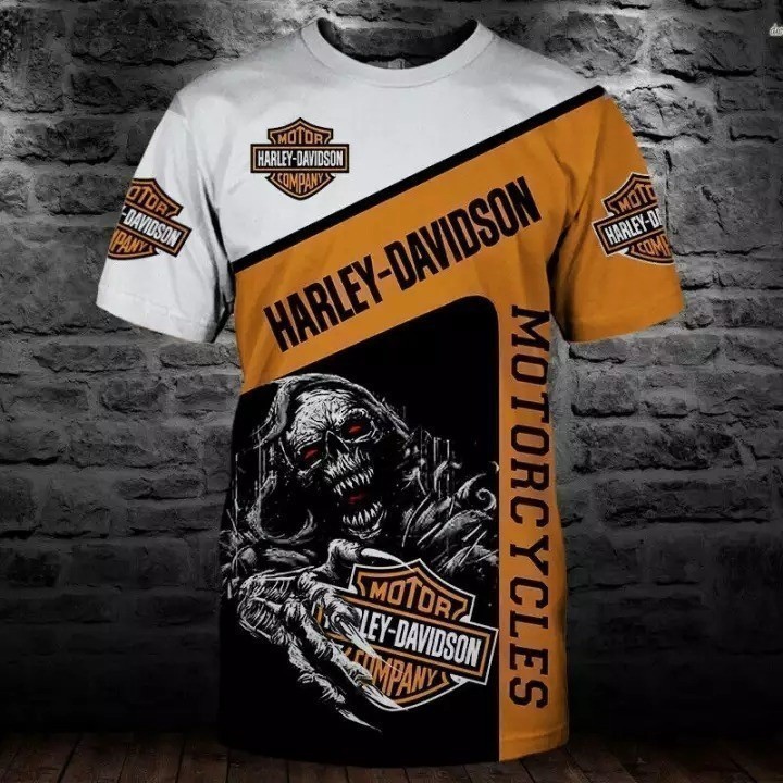 Áo thun nam 2026 Harley-Davidson Áo thun in họa tiết 3d mới Phong cách Áo thun ngắn chìa khóa