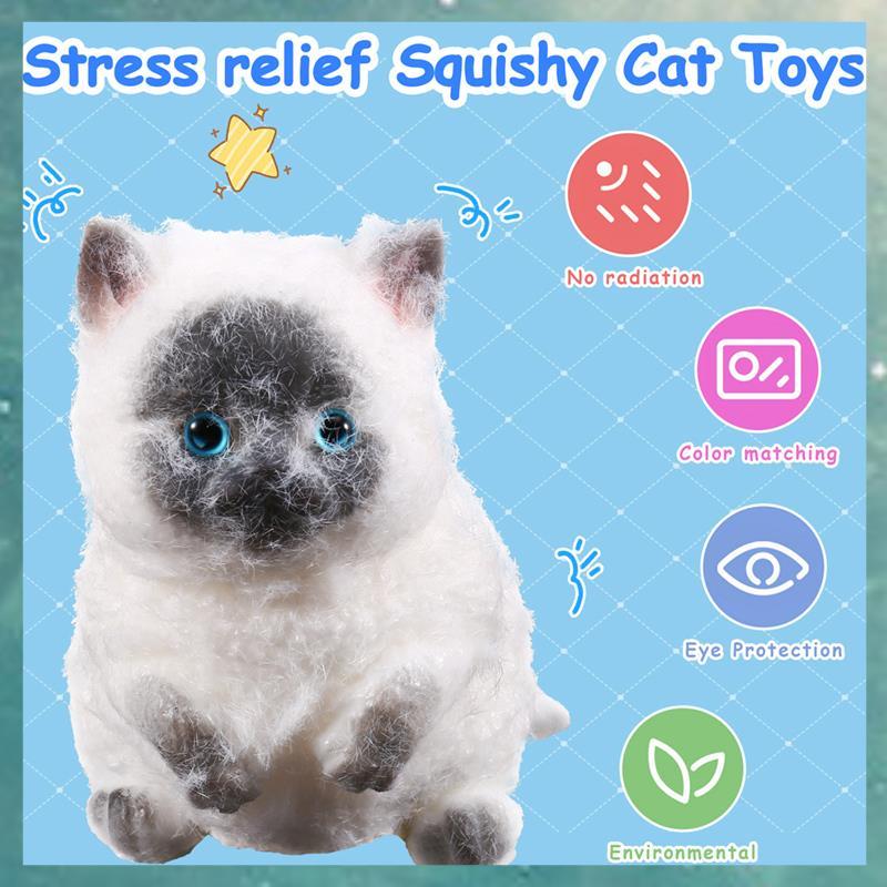 [uhktyltui.vn] Đồ chơi mèo Squishy nhỏ Giảm căng thẳng Đồ chơi Squishy mèo ngộ nghĩnh Đồ chơi Squish