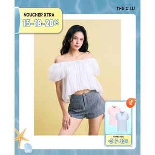 Áo babydoll nữ tay ngắn THE C.I.U, áo kiểu cổ vuông tay bồng phong cách Hàn Quốc  – Charm Top