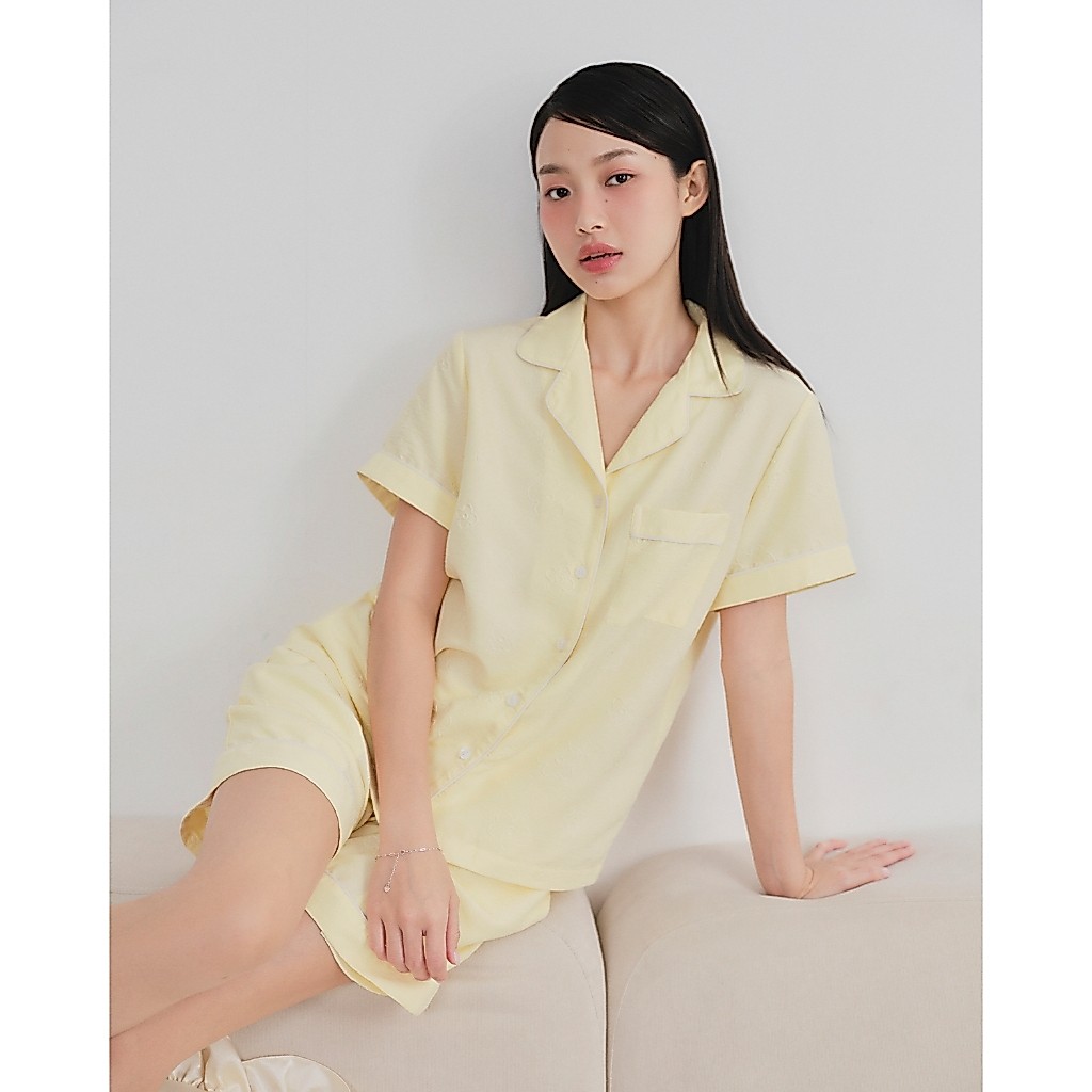 [LIVE] Đồ bộ Pijama ngắn mặc nhà chất đũi cotton mềm mát VIBES Carol Py Set Tặng phụ kiện kẹp tóc ng