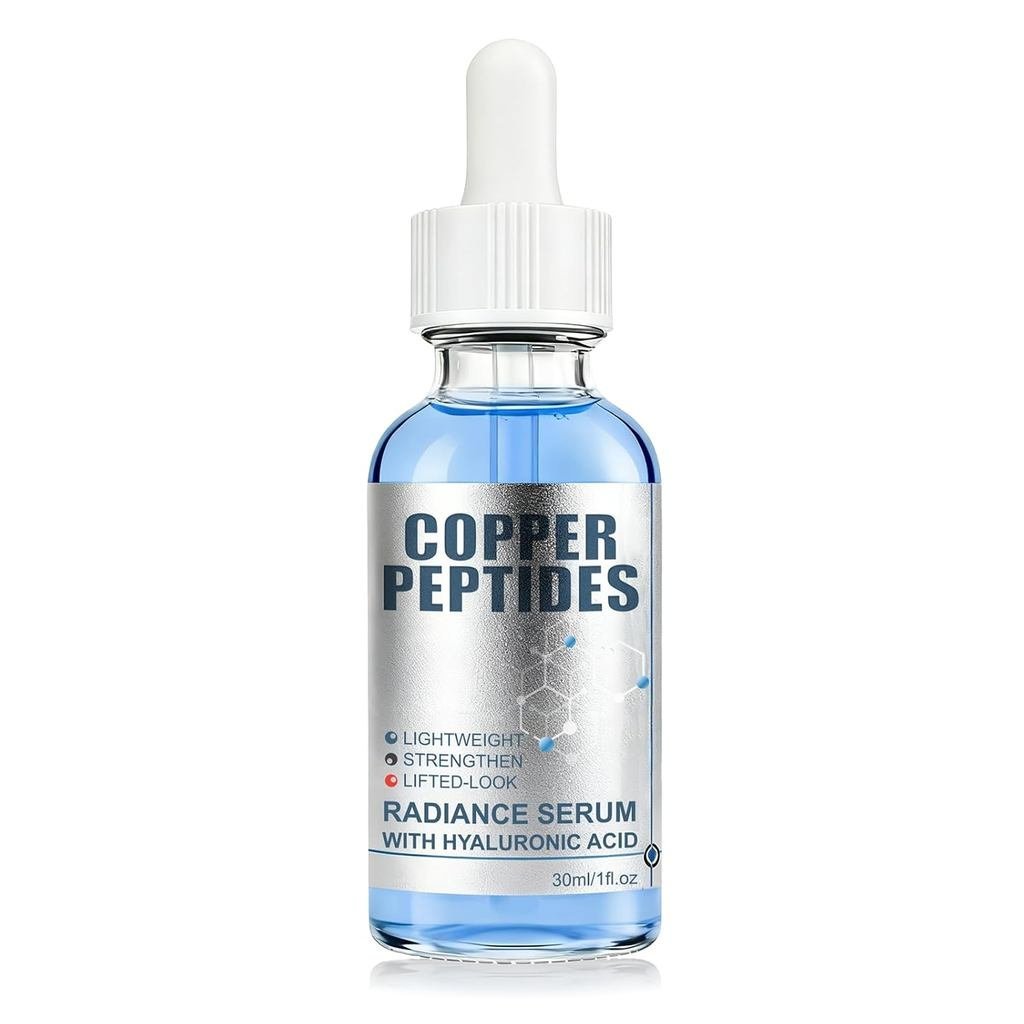 GHK-CuCopperPeptideFacialSerumwithHyaluronicAcid, LightweightDeepHydrationFaceSerum, ooth & Plumping