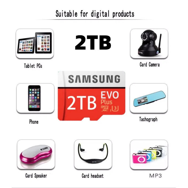 [Samsung] Thẻ nhớ 2TB Thẻ sd 1TB 512GB micro sd 512GB Thẻ TF cho máy ảnh điện thoại