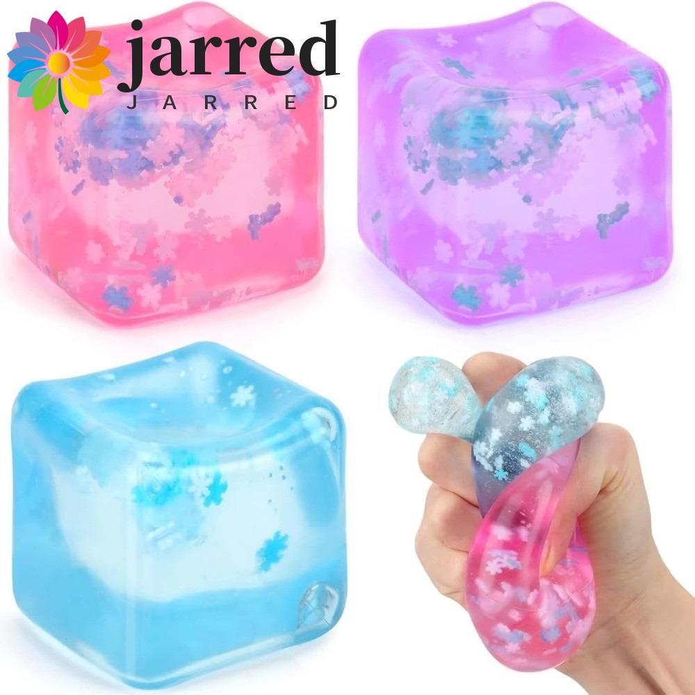 JARRED Ice Cube Fidget Toy, Trong suốt phục hồi chậm Ice Cube Squishy Toy, Hand Reliex Slow Rising F