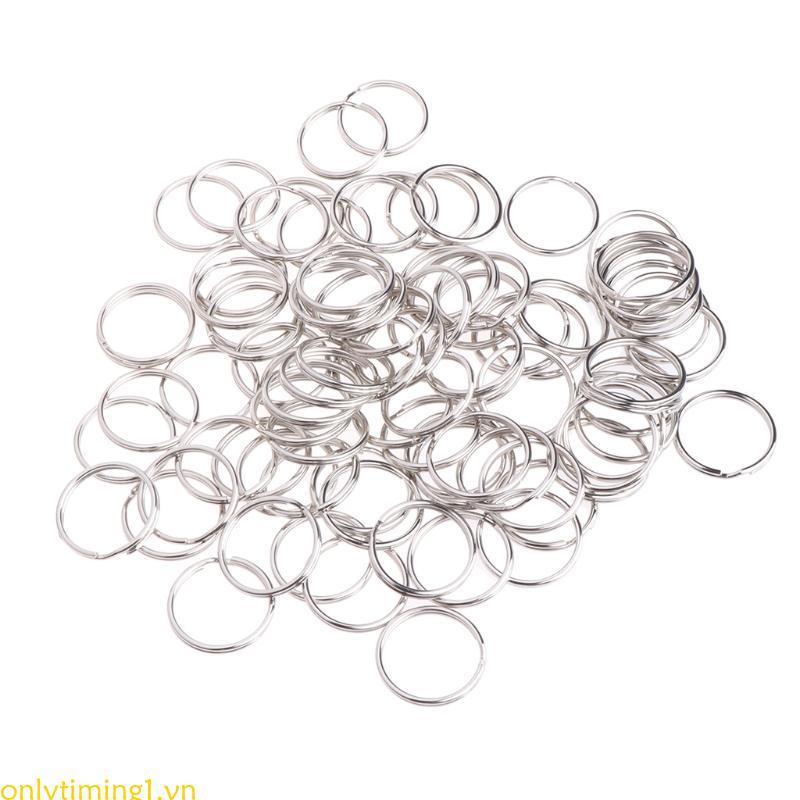 Onlytiming1 100 Chiếc Móc Khóa Inox Chia Nhẫn Vòng Tròn Móc Khóa Vòng Tròn Móc Khóa Nhỏ Móc Khóa