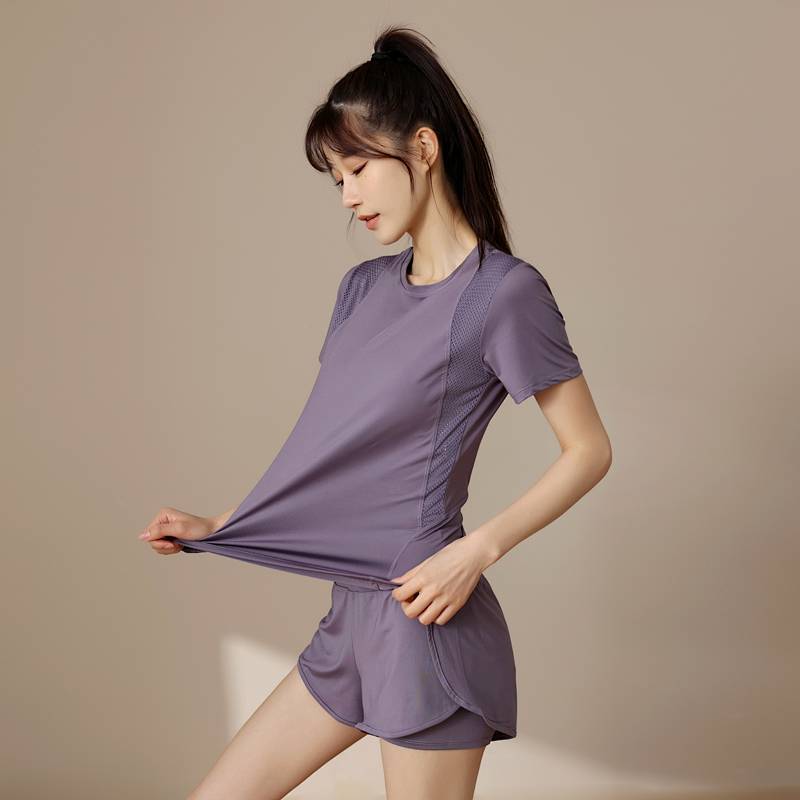 Short Sports Suit Summer Women's Loose Casual Anti-Exposure Quick-Dry Pants High Waist Running Fitne