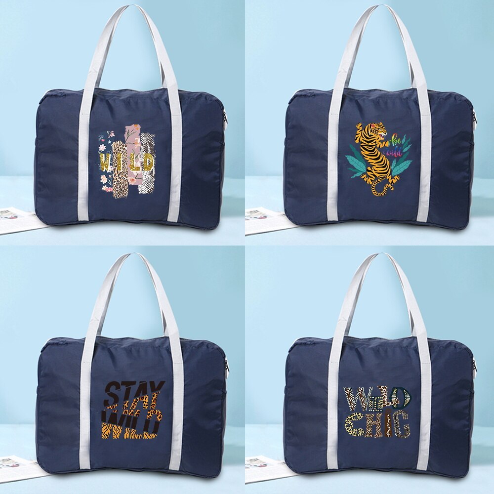 Travel Bag Foldable  Unisex Clothes Organizers Large Capacity Duffle Bag Wild Printed Women Handbags