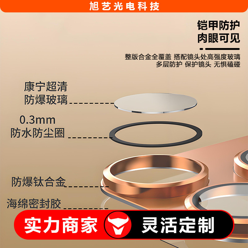 Thích hợp cho iPhone17ProMax Armor Lens Film Full Screen Coverage Apple 17Air Phim bảo vệ ống kính t