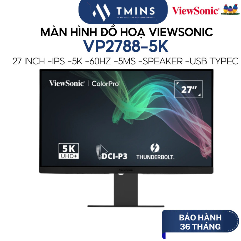 Màn Hình ViewSonic VP2788-5K 27 inch -IPS -5K -60Hz -5ms -Speaker -USB TypeC- Hàng chính hãng.