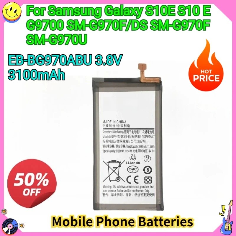 Pin thay thế EB-BG970ABU 3.8V 3100mAh mới cho Samsung Galaxy S10E S10 E G9700 SM-G970F / DS SM-G970F