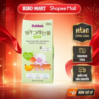 Bánh ngũ cốc ăn dặm Babba's vị chuối hộp 40g cho bé trên 8 tháng - Bibomart