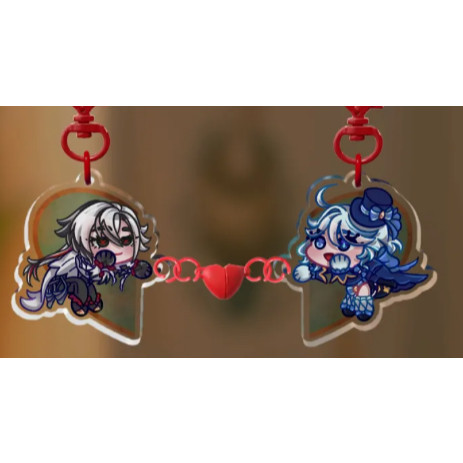 Hoyoverse Pride Collab - Arlecchino x Furina Arlefuri Acrylic Magnet Keychains