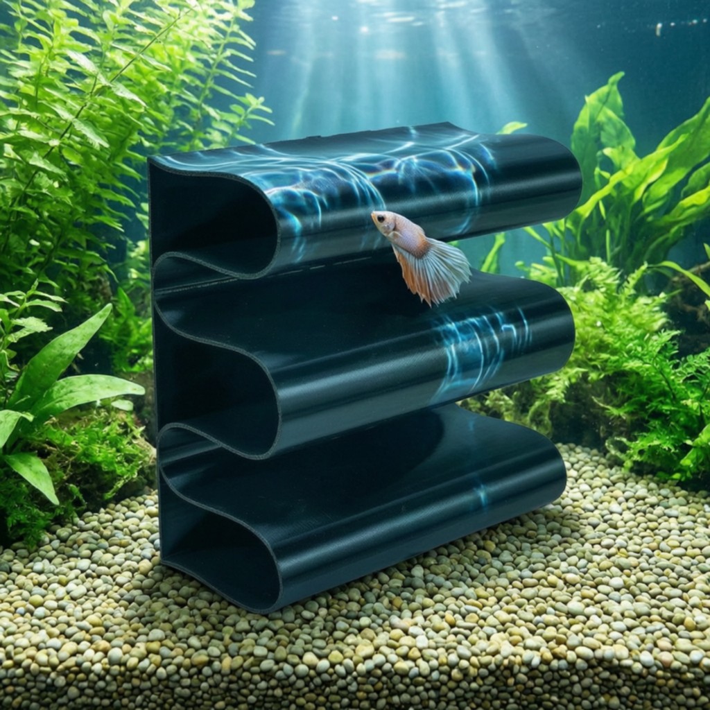 Betta Tunnel Black Betta Aquatic Pet Hideout Aquatic Pet Tunnel với cốc hút 3D Trang trí an toàn