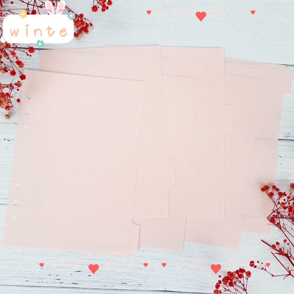 CỔ 6 CÁI Binder Divider, 6 CÁI 6 vòng Index Page Tabs, Planner Nhựa Hồng A5 Binder Index Dividers Ho