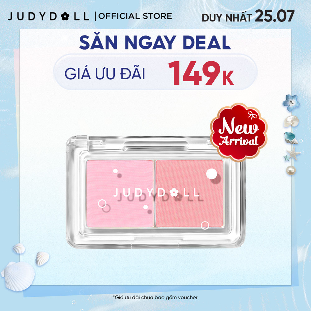 [MỚI] Phấn Má Hồng 02 Ô JUDYDOLL Dual Color Blush Mịn lì Chuẩn Màu Dễ Tán Bắt sáng lì 3,9g