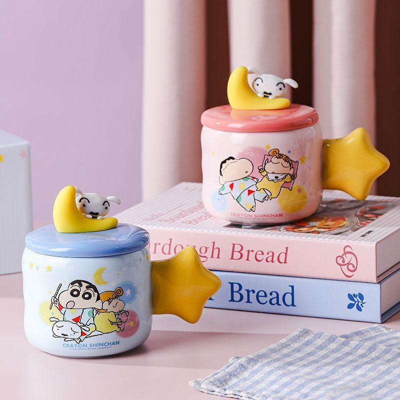 Crayon Shin-Chan Cốc Gốm Cốc Dễ Thương Có Nắp Crayon Shin-Chan Cốc Nước Crayon Shin-Chan Cốc Quà Tặn
