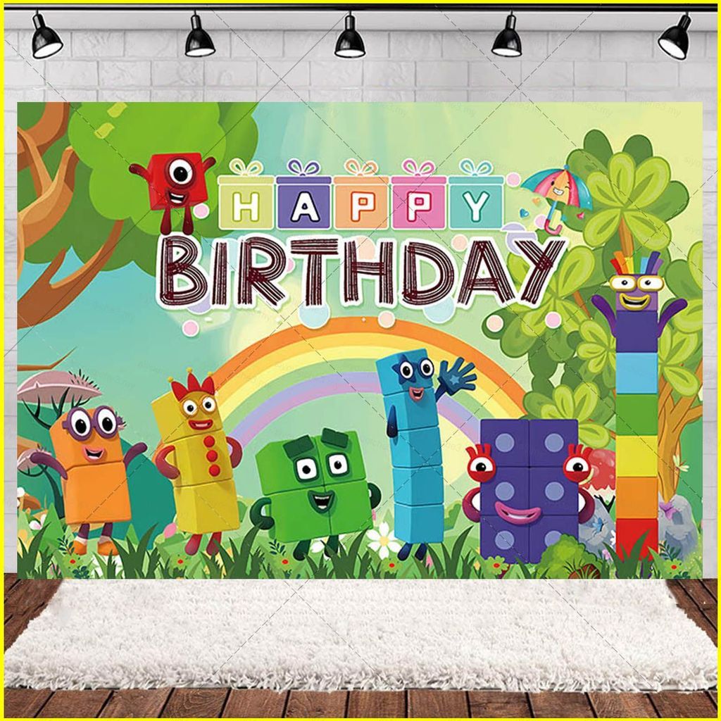 S3 Numberblocks Trang trí chủ đề Kỷ niệm Bữa tiệc Chụp ảnh Phông nền Bố trí cảnh nền