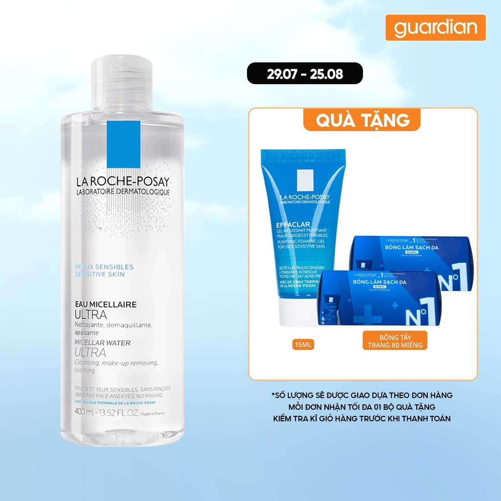 Nước Tẩy Trang Cho Da Nhạy Cảm La Roche-Posay Micellar Water Ultra Sensitive Skin 400ml