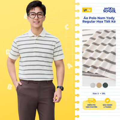 Áo Polo Nam Yody Regular Họa Tiết Kẻ MCPO26A042