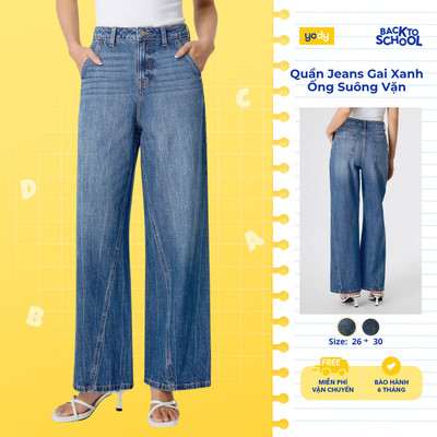 Quần Jeans Gai Xanh YODY Ống Suông Vặn bền vững với môi trường TRA - WCJE25S016