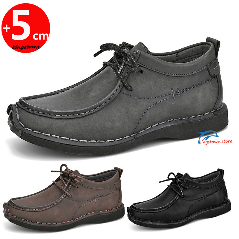 Giày Da Nam Kinh Doanh Thang Máy Nâng Chiều Cao Tăng 5cm Cổ Điển Chính Thức Anh Đen
