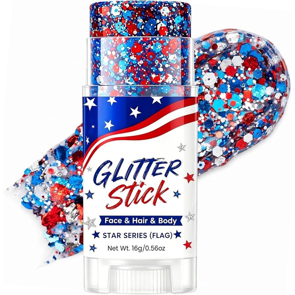 4th of July Long Lanh Dính Tóc Yêu Nước Lấp Lánh Cơ Thể Lấp Lánh Mặt Lấp Lánh 4th of July Trang Phục