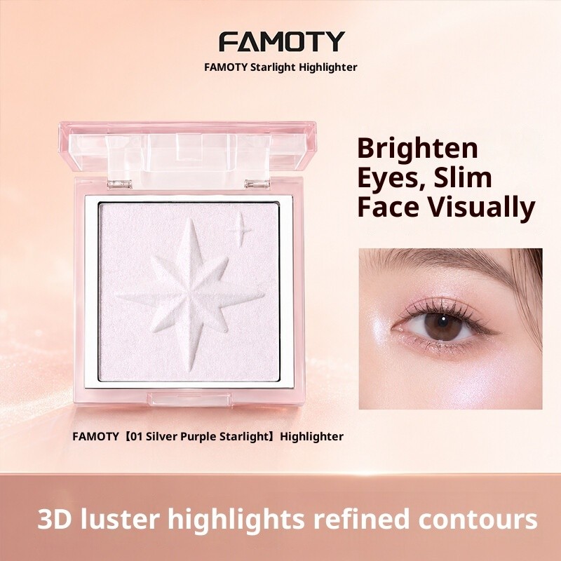 FAMOTY Highlight Powder, Water Glow Fine Shimmer, Brightening & Trang điểm đường viền 3D