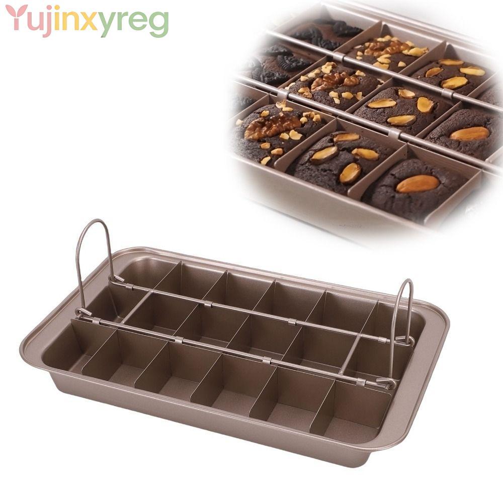 Chảo Brownie YUJINPH có ngăn chia, Chảo nướng Brownie 18 khe cắm, Bộ chia thép Carbon bền bỉ Chèn kh